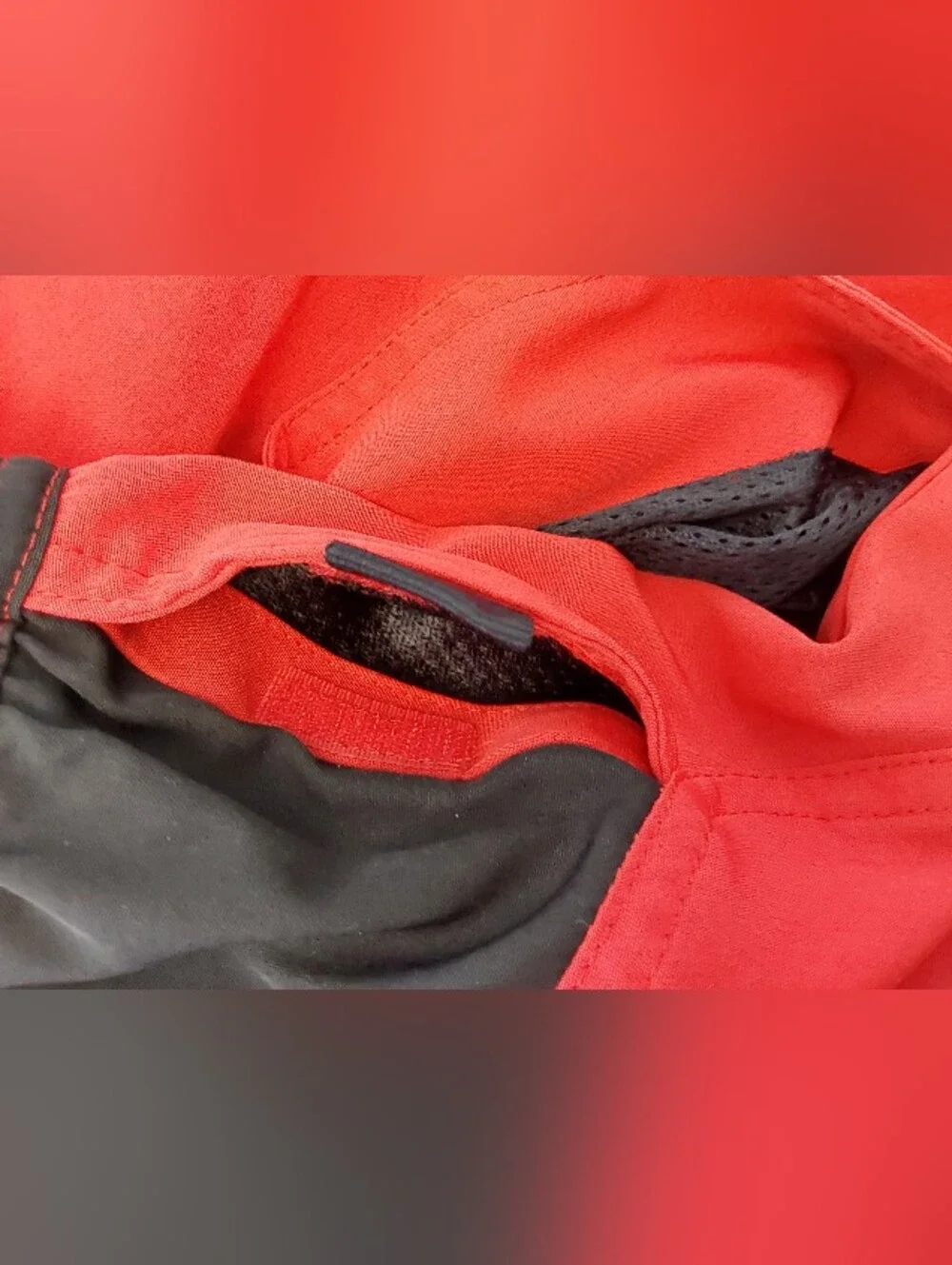 Nike Red Swim Trunks with Black Accent Trim & Drawstring Closure